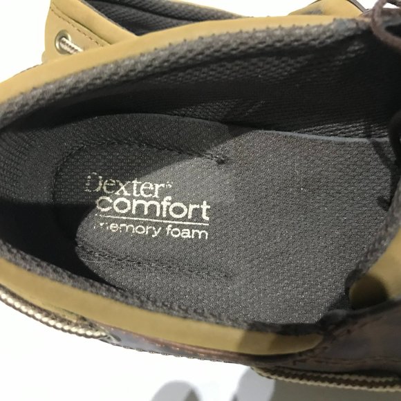 MENS DEXTER COMFORT SUEDE LEATHER BOAT SHOES SIZE 8 1/2 MEMORY FOAM - Picture 2 of 4